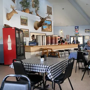 The counter in the restaurant