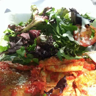 Raimondo&apos;s Eggplant and salad. Yum!!!