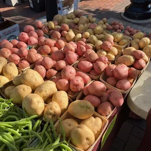 potatoes, green beans, and other vegetables