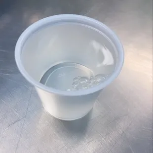 a plastic bowl with water in it