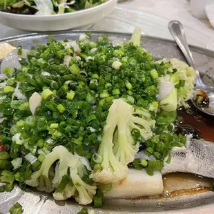 Fish with scallion Lao.  Quite special