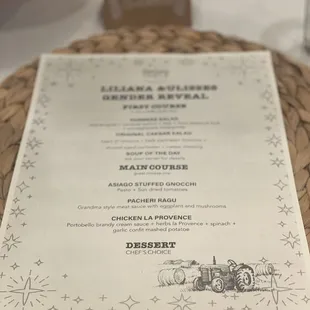 Personalized menu