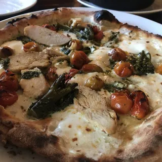 Pesto Roasted Chicken Flatbread