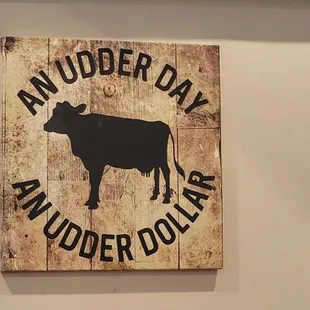 One of the signs inside