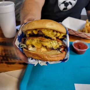 Double Fatmhouse Bacon Cheeseburger