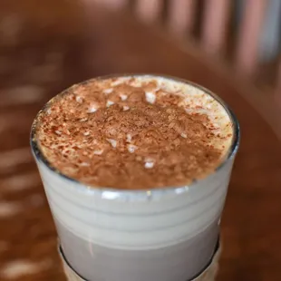 a close up of a drink