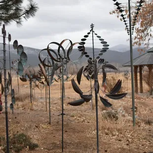 a display of metal art