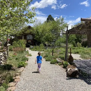 Racing to the door of the Farmhouse cafe