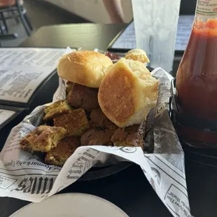 Cornbread and rolls