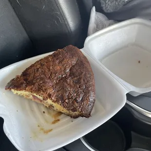 One of the burnt quiches. I love quiches and have had many good quiches in my life. This was unfortunately not one of them.