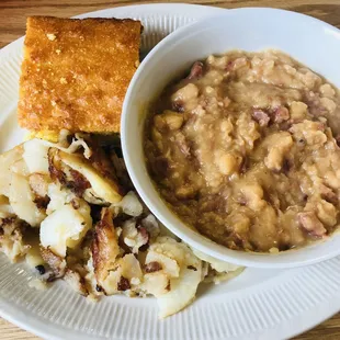 Ham &amp; Beans, Cornbread &amp; Fried Potatoes - Made from Scratch Daily Special on Mondays