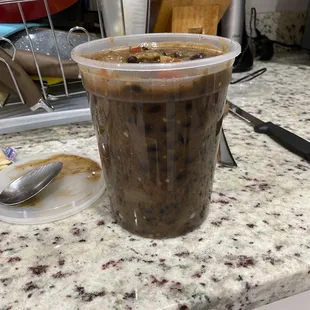 Black Bean Chilli for 2 and Garden Salad with Lime Citrus Vinaigrette dressing