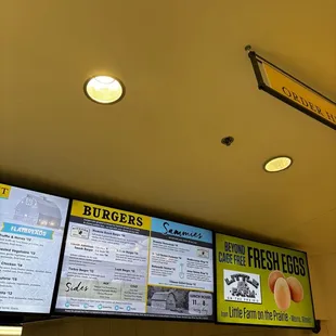 Menu at walk up counter