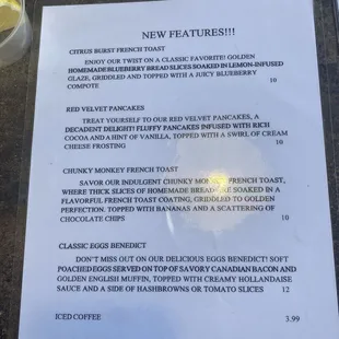 menu