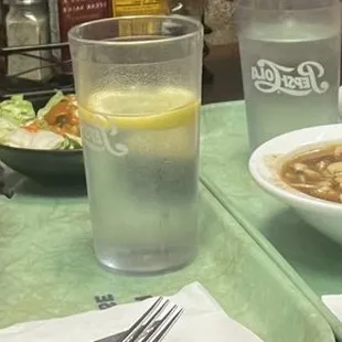 Rib-eye Steak with beef noodles soup and side salad