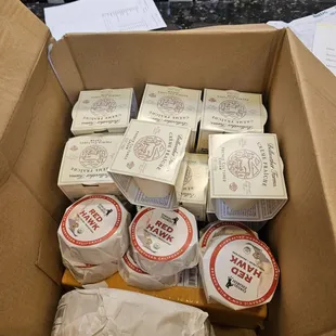 a box of cheeses