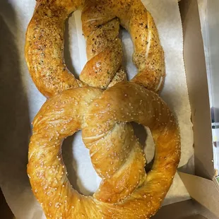 Salted and Herb and Garlic Pretzels.