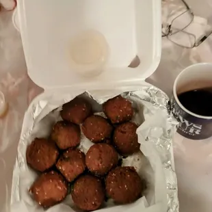 Falafels are huge! You can choose half a dozen or a dozen.