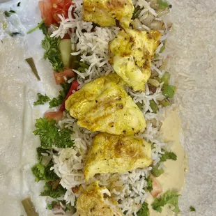 Chicken kabob wraps