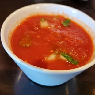 a bowl of tomato soup