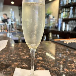 a glass of champagne