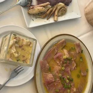 Octopus + tuna ceviche + lecce de tigre