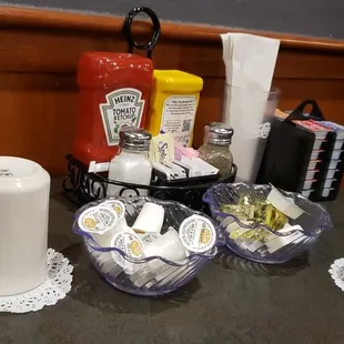 a variety of condiments