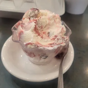 My meal also came with dessert.  Is raspberry truthful chocolate ice cream. This was a great lunch/ early dinner