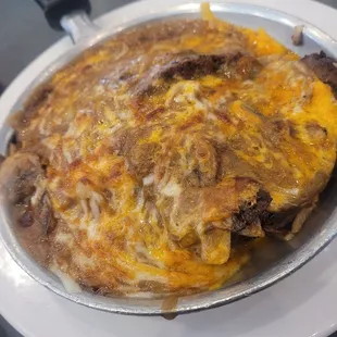 Okay, this tastes way better than it looks. Loaded meatloaf, and of course, I got extra gravy. Delicious