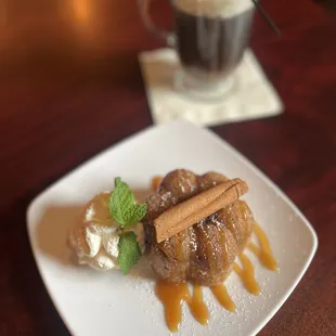Churro cake with caramel drizzle