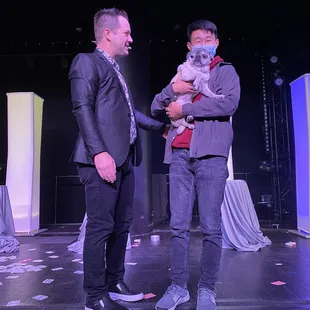 My son and Farrell on the stage.