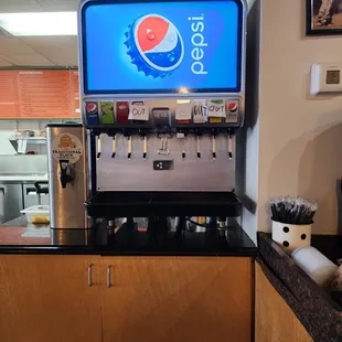soda machine was sparsely working