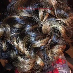 Curly Hair.. Blowout, Color &amp; Cut.