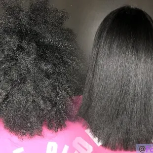 Before and After Blowout  On Natural Hair