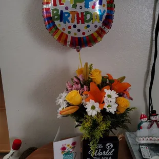 Flowers from Europe bouquet, the sign was something else I bought separately.