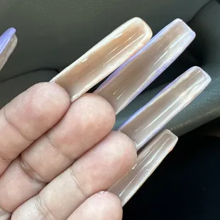 Look at the shape and all the acrylic she didn't drill out from underneath