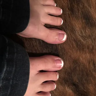 Not the best French pedicure I've had.
