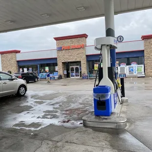 a gas pump at a gas station
