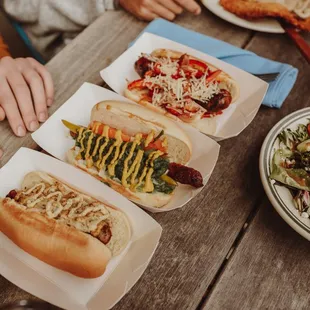 hot dogs, food, hot dog, sandwich