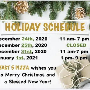 a holiday schedule