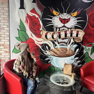 Me enjoying this coffee and art.