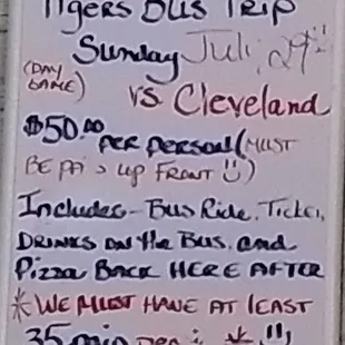 Tigers bus trip!