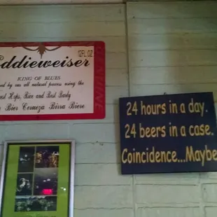 24 beers in a case, 24 hours in a day.