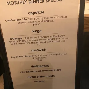 menu