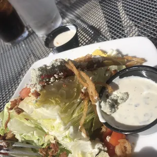 Mini wedge salad with a tasty horseradish ranch