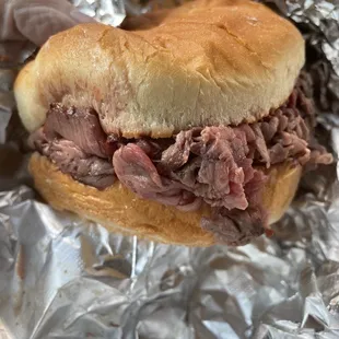 Pit beef sandwich