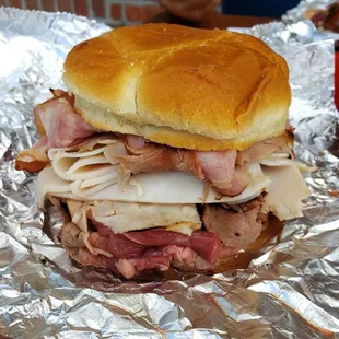 a close up of a sandwich