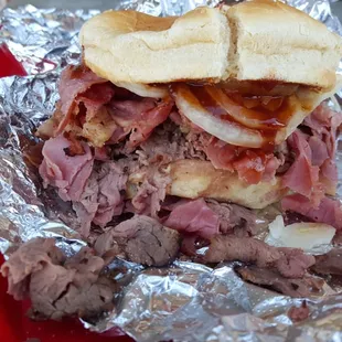 a close up of a sandwich