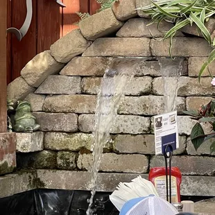 Water Fountain in outside eating area