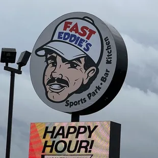 a sign for a fast food restaurant